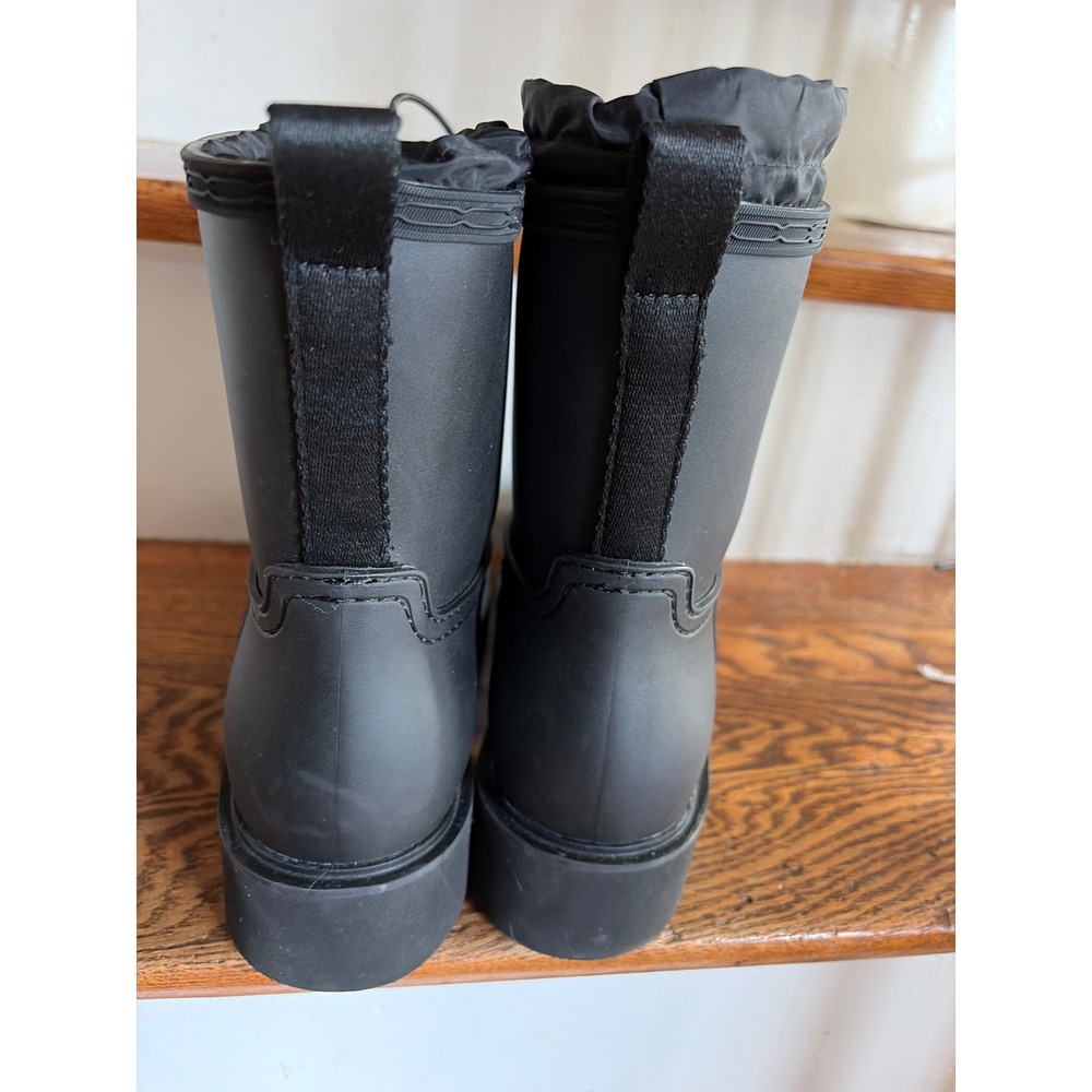 Hunter Womens Explorer Rain Boots Black Matte Mid-Calf Lug Sole Toggle Cuff 11M - Picture 5 of 7